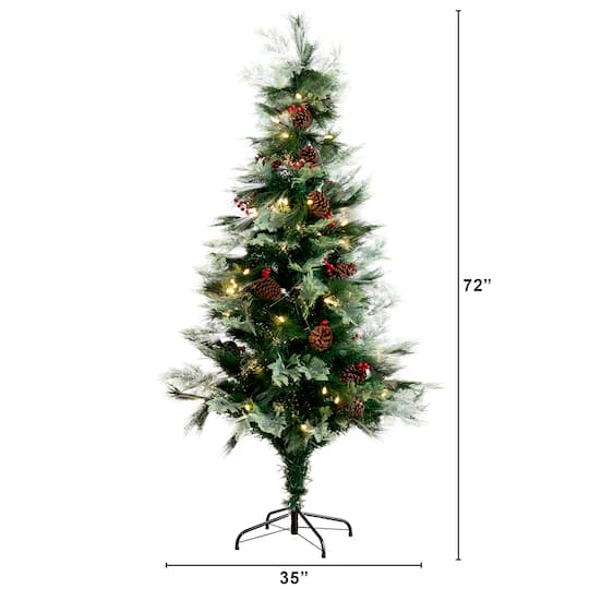 6ft. Fiber Optic Warm White LED Lights Artificial Christmas Tree